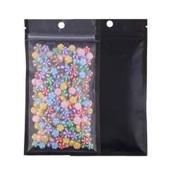 Flat Clear Black QuickQlick™ Resealable Pouches with Hang Hole Variety QTY Sizes