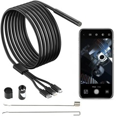 7.9mm Endoscope Camera with Light, 3 in 1 USB, Waterproof IP67, 6 LED Lights