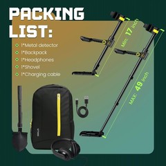 Professional 2000mAh Cordless Metal Detector with LCD & Waterproof Coil