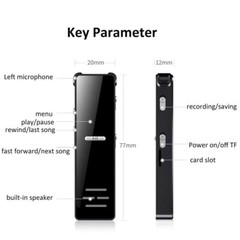 Mini Hidden Spy Digital Audio Voice Activated Recorder MP3 Playback Small Smart。