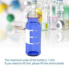 New 2ml Autosampler Vials HPLC Vial 9-425 Amber Vial with Blue Screw Caps US