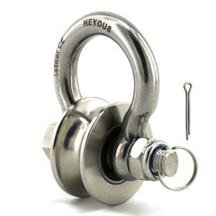Heyous Detachable U Shaped Pulley with Large Size Long Screw Groove Pulley Wheel