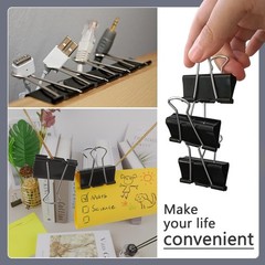 24 Pack Large Binder Clips 1.6 Inch Black