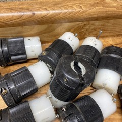 Lot of 13 Hubbell Cooper Leviton Daniel Woodhead Twist-Lock Electrical Plugs