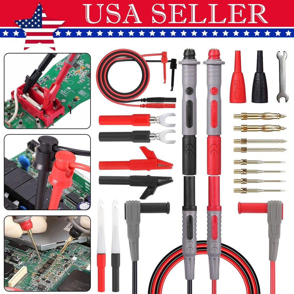 23 in 1 Multimeter Test Lead Kit Electrical Alligator for Meter Clip Probe