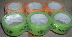 6 Rolls Packing TAPE Ebay LOGO Green+yellow Shipping 2″ 75 Yard 2.7mil Thick