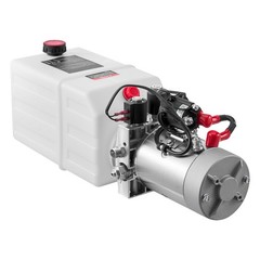 Uimoso 6 Quart Double Solenoid Hydraulic Pump Dump Trailer Power Pack DC 12V