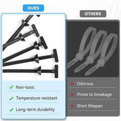 10/50/100 Nylon Cable Tie Buckle Heavy Duty Self-Locking Zip Ties Holder Durable