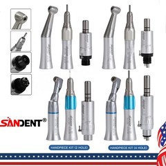 SANDENT Dental Low Speed Handpiece Contra Angle Straight Air Motor 2/4 Hole Kit