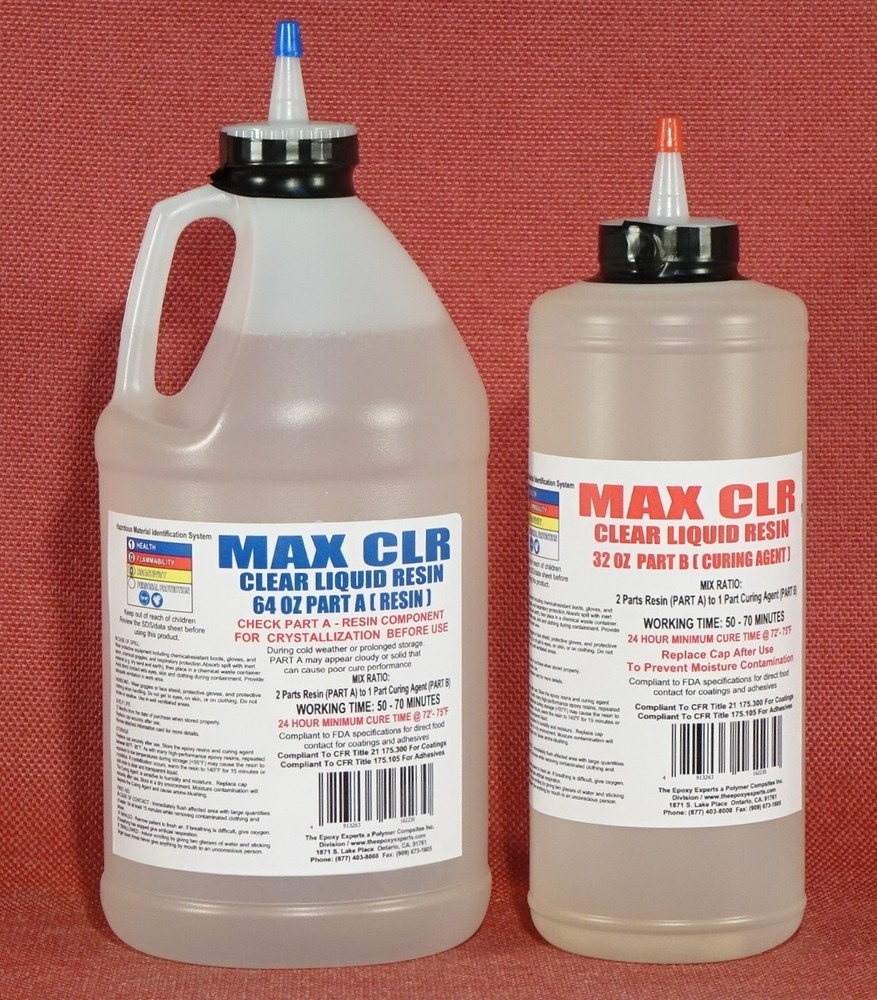 MAX CLR Food Safe Epoxy Resin Clear 4 Seal Coating Casting Bonding Impregnating