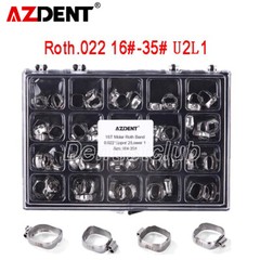 AZDENT Dental Orthodontic Bands with Buccal Tube for 1st Molar Roth 022″ 16#-35#
