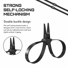 10-100pcs Heavy Duty Tactical Handcuff Zip Ties 13x500mm Black Nylon Dbl Locking