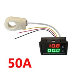 1/2x Hall Current Voltmeter Dual Digital Display DC 0-300V ± 50A/100A/200A/400A