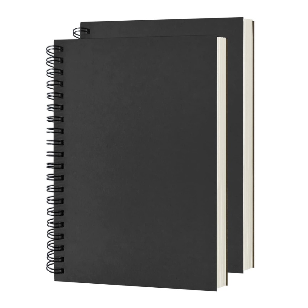 Blank Spiral Notebook, 2Pack, Soft Cover, Sketch book, 100 Pages / 50 Sheets,…