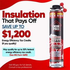 Mega Size Spray Foam Insulation Can (6 x30 oz. / 850 g) Expanding Sealant