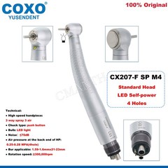 US COXO CX207-F Dental LED High Speed Handpiece Self-power Air Turbine 2/4 Holes
