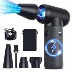 3-Gear Electric Portable Air Duster – 180000RPM Jet Dryer Blower, No Canned A…