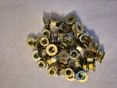 M8-1.25 / 8mm Zinc Hex Non-Serrated Flange Metric Nuts Made In Usa-(25pcs)