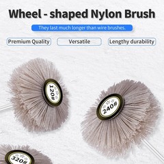 180 Grits Nylon Wheel Brush Abrasive Grinding Head 6mm 1/4 Inch Shank Polish