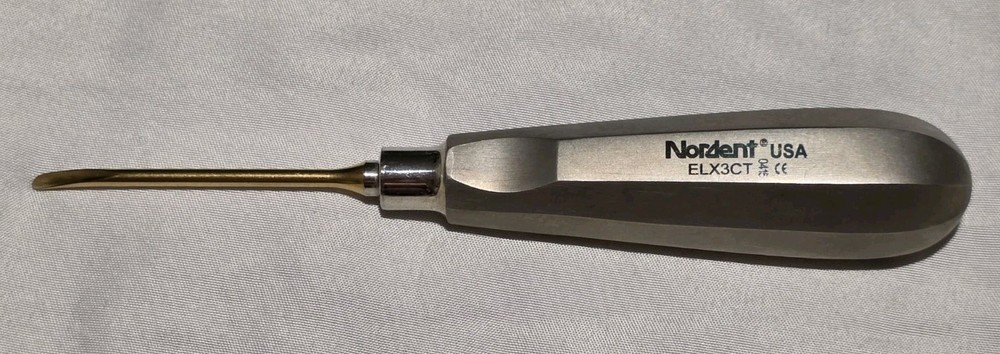 Nordent USA ELX3CT Luxation Blade 3mm Curved Ti-Coated Luxation Elevator Dental