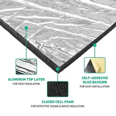For Inner wall of ventilation duct Sound Deadener shock absorption Mat 19sqft