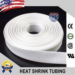 100 FT. 100′ Feet WHITE 1/2″ 13mm Polyolefin 2:1 Heat Shrink Tubing Tube Cable