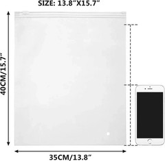 Frosted Zipper Poly Bags 50PCS 14×16 inch Plastic Bags for Clothes Tshirt Packi
