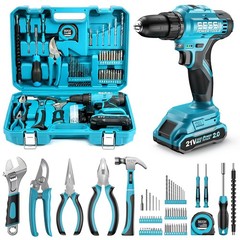 Seesii 21V Cordless Drill Tool Kit – Tool Combo Set Hand Tool Kit Toolbox