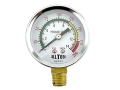 Air Pressure Gauge 2″ Dial Side Mount 1/4″NPT – 0 to 200PSI Color Coded