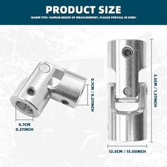 4 Pcs 8mm to 8mm Universal Joint Shaft Coupling Rotatable Metal Shaf Coupling…