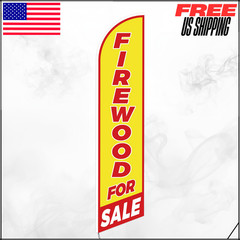 Firewood Feather Flag Only Windless Single-Sided Advertising Banner Yellow 12′