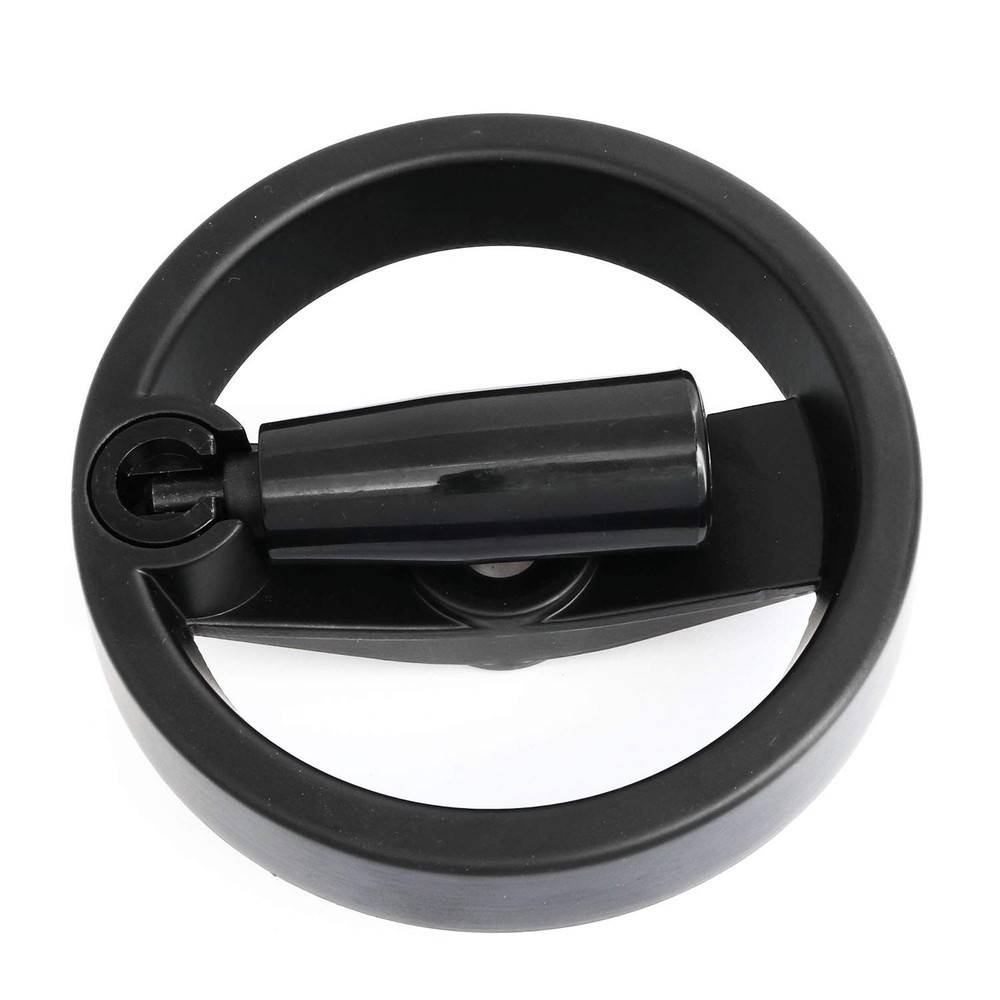 heyous Foldable Handwheel Spoke Hand Wheel with 12mm*125mm, slot 4mm, Black