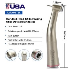 Dental 1:4.2 Increasing LED Optic Contra Angle handpiece Inner channel 45 degree