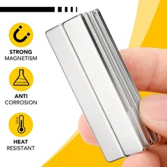 DIYMAG Neodymium Magnets, 6 Pack Strong Magnetic Bar with 60x10x3mm, Silver