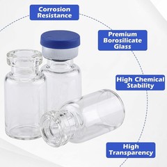 3ml Headspace Vials Clear Glass Bottle 13mm Crimp top Flat Bottom HPLC 100PCS