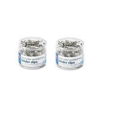 Officemate Silver Binder Clips, Assorted Sizes, 30/Tub 2 TUBS 31021 NEW