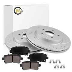 12.40 Rear Drilled Slotted Brake Rotors Ceramic Pads 55179 Buick Lacrosse Regal
