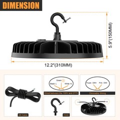 240 Watts High Bay LED light Warehouse Commercial Lighting Dimmable AC 100-277V