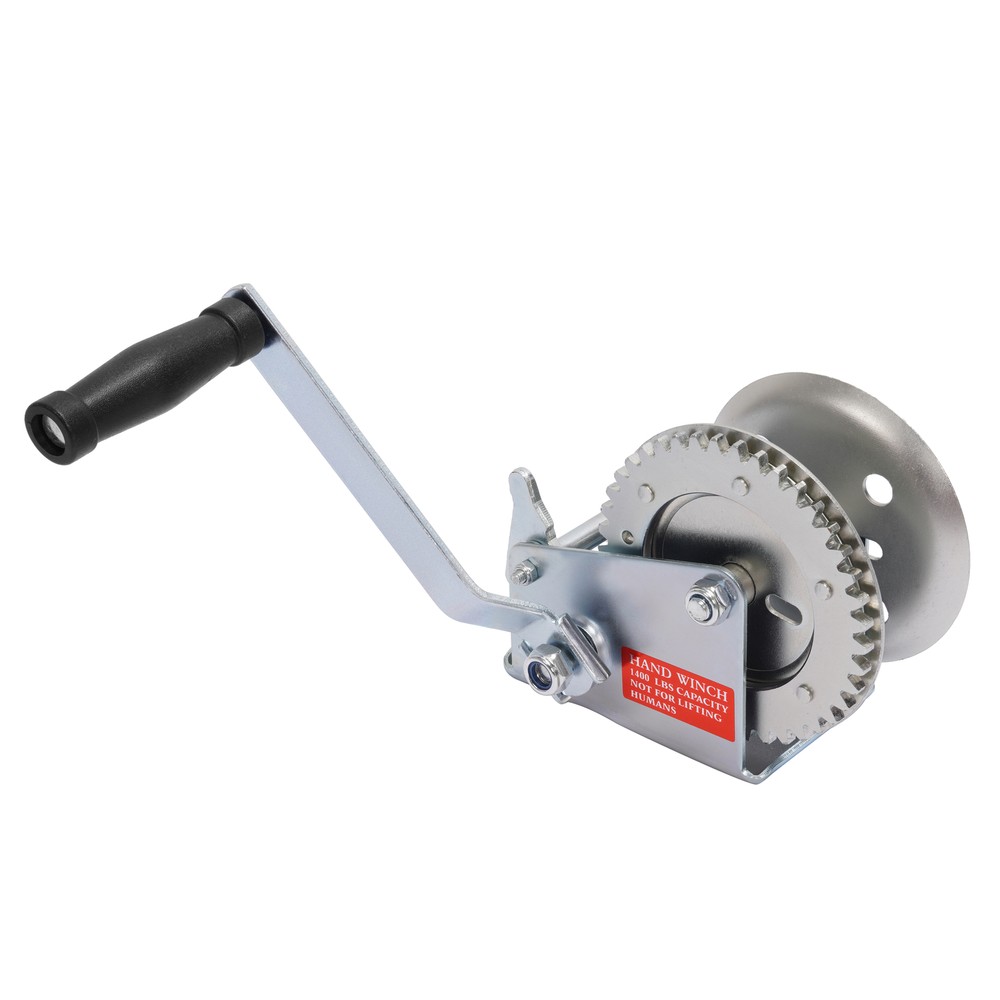 1400LB Steel Horizontal Pulling Hand Winch w/Ratchet Galvanized For Boat Trailer