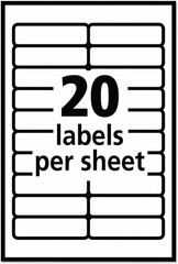 Avery Self-Adhesive Removable Labels, 0.5 x 1.75 Inches, White, 840 per Pack…