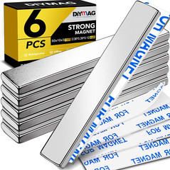 Strong Magnet Strips Heavy Duty – Rare Earth Magnets with Adhesive – Pack of 6