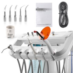 Dental Portable Delivery Unit System Suction Air Compressor Cart Motor 4 Hole