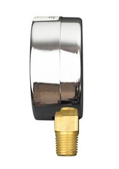 2″ Pressure Gauge – Chrome Plated Steel Case, 1/4″ NPT, Lower Mnt. 200 PSI