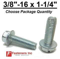 3/8-16 x 1-1/4″ Hex Bolt Thread Cutting Screw Zinc Plated Type F Self Tapping