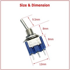 20 PCS MTS-102 SPDT Mini Toggle Switch ON-ON 3-Position 6A/125VAC ~ US STOCK