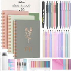 50PCS Cute Spiral Notebook Stationary Set for Women, Bible Journal Set, 3PCS A5