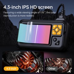 1080P HD Industrial Endoscope Borescope 4.3” Screen 8mm Inspection Snake Camera
