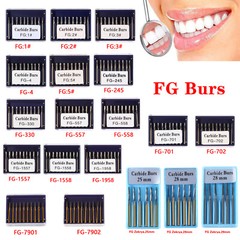10-100 Pcs Dental Handpiece Carbide Burs FG 1 2 3 4 5 557 558 1957 1958 330 245