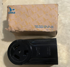 NOS-Eagle Surface Receptacle CAT NO. 1252-BOX 50A-250V, 2-pole, 3 Wire Grounding