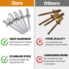 JTAREA 35pcs 1/4″ x 1/2″ Stainless Steel Pop Rivets with 1/4*1/2